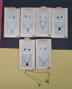 Lote de pendientes collar piedras natales monet x6 tono dorado abril enero diciembre septiembre - Imagen 1 de 18