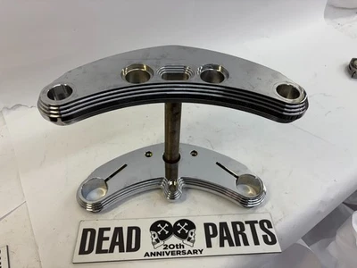 Harley chrome Wideglide 41mm billet Accutronix triple tree fork stem set - Image 1 of 4