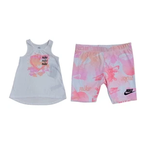 Girl's Elastic Waist Comfortable Lightweight Tank & Short 2 Piece Set - Picture 1 of 3