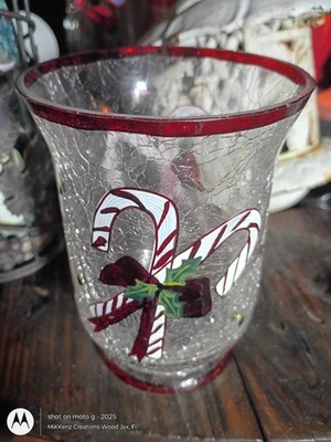 Yankee свечи треск стекла ураган подсвечник конфеты трости дизайн - Изображение 1 из 2