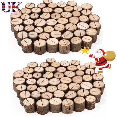 Wood Rustic Table Place Card Name Holders for Weddings Stand Name Number Holders - Image 1 of 4