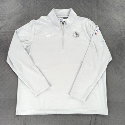 Moletom Dallas Mavericks Nike NBA Authentics cinza 1/4 zíper manga longa masculino GG - Imagem 1 de 4
