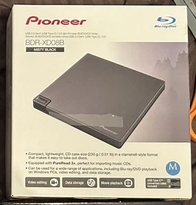 Pioneer BDR-XD08B Slim Portable BD/DVD/CD Writer - Misty Black - Afbeelding 1 van 1
