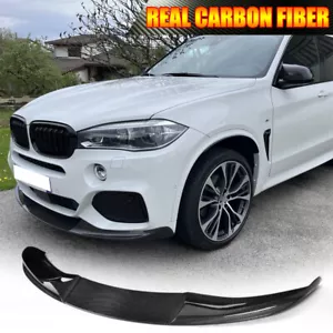 Spoiler labbro mento paraurti anteriore in vero carbonio adatto per BMW X5 F15 M-SPORT 2014-2018 - Foto 1 di 11