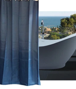 Evening Blue Shower Curtain 1m x 1.8m Waterproof Mould-resistant Weighted Bottom - Picture 1 of 2