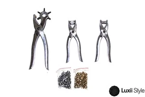 78 pcs  Revolving Leather Hole Punch & Grommet Tool Pliers Kit Eyelet Snap - Picture 1 of 3