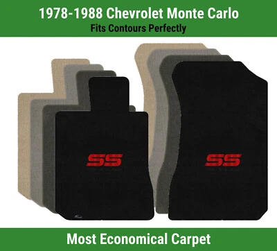 Передние коврики Lloyd Velourtex для '78-88 Monte Carlo с Monte Carlo SS серебристые/красные - Изображение 1 из 4