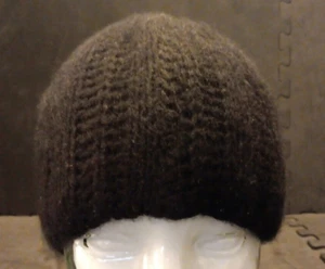 Vtg OSFA Chas A Stevens Black Angora Blend Beanie Beret Hat Made In Italy - Picture 1 of 8