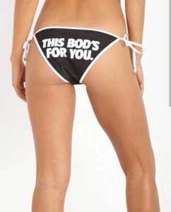 Wildfox Swim XS This Bods For You Reversible Red Black White Side Tie Bottom - Picture 1 of 8