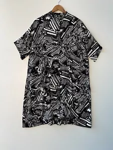 Designer Bitte Kai Rand 1981 Women's Polo Dress Size M (Black & White) - Picture 1 of 16