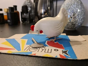 Vintage Soviet Era Windup Toy Chicken cock rooster Bird Pecks Ground wind up - Picture 1 of 2