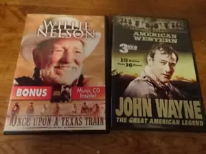 Set 2 Western-DVDs-Willie Nelson-Once Upon a Texas Train & John Wayne 15 Filmset - Bild 1 von 4