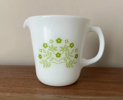 Vintage Corning Creamer Cup SUMMER IMPRESSIONS GREEN Floral HTF Corelle Pyrex - Image 1 of 4