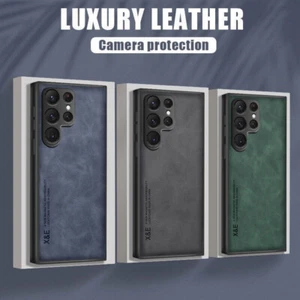 Case For Samsung S25 Ultra S24 FE S23 S22 Plus ShockProof Leather Silicone Cover - Picture 1 of 24