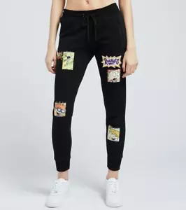 New Freeze Rugrats Nickelodeon Sweatpants Jogger Black Womens Size L - Picture 1 of 6