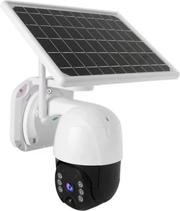 TELECAMERA IP CAM PTZ WIFI CAMERA DOME WIRELESS ESTERNO PANNELLO SOLARE BATTERIA - Picture 1 of 5
