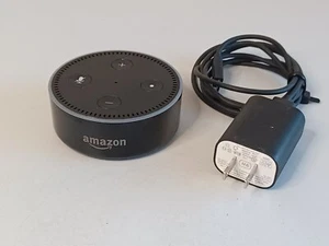 Black AMAZON Echo Dot Smart Speaker RS03QR 2nd Generation ~ Preowned Working - Picture 1 of 8