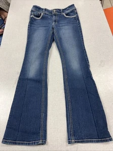 Faded Glory Girls Jeans Cotton Blend Detailed Back Pockets Size 14 - Picture 1 of 7