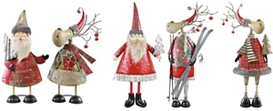 Hoff Interieur Blech-Figuren Winter Weihnachten Deko Statue Santa Elch Objekt - Bild 1 von 6