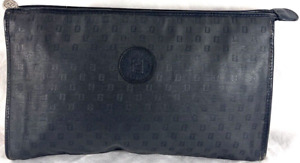 FENDI Black Canvas Micro FF Pouch Clutch Bag Made in Italy