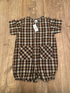 Baby Gap Plaid Romper One Piece Pockets Button Up Size 24-33 Months XXL - Picture 1 of 4