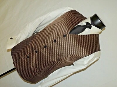 Michael Enterprises 男式黑色和金色条纹背心背心,尺寸 M — 第 1/4 张图片