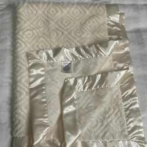 Koala Baby Minky Soft LUXE Plush IVORY Fleece Blanket Satin Trim Lovey NWOT - Picture 1 of 7