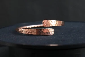 Copper Cuff Bracelet Handmade Jewelry Bangle For Gift And Arthritis - Picture 1 of 6