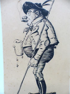 Original Karikatur Tuschezeichnung Hengeler Adolf (1863 Kempten - 1927 München - Bild 1 von 4