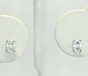 Sterling Silber Oval Lab Created Girsol Opal Solitare Ohrstecker 0,50 ct. T.W. - Bild 1 von 5