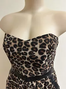 T by Bettina Liano Dress Open shoulders Size 12 Animal Print Brand New RRP$129 - Picture 1 of 20