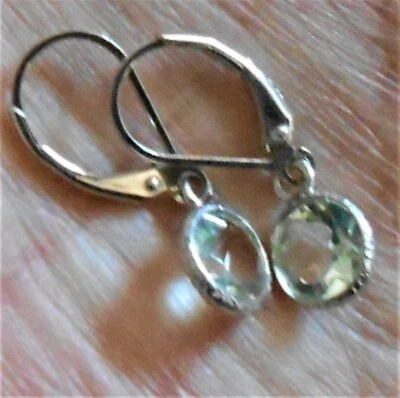 Prasiolite/绿色Amythyst杠杆耳环纯银1.30 ctw PETITE — 第 1/4 张图片