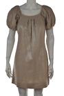New Mm Couture Miss Me Dress Size S Beige Sheath Cotton Metallic Party Cocktail