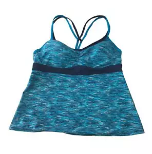 Camiseta Tankini Mujer Tropical Escape Talla 10 Azul Aqua Espalda Corredora - Imagen 1 de 4