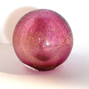 Vintage Artimino Pink with Gold flecks Glass PAPERWEIGHT - Picture 1 of 4