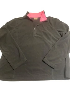 Danskin Now Black Pink 1/4 Zip Fleece Pullover Layer Warm Size XXL (20) - Picture 1 of 4