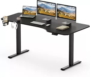 SANODESK Scrivania Regolabile Elettrica 160x75 cm con Funzione Memoria - Nero - Foto 1 di 6