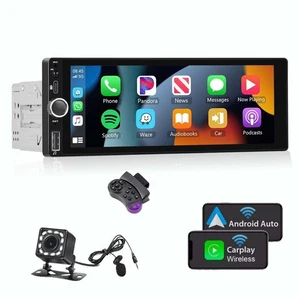 Single 1 DIN Autoradio Apple CarPlay 6,9'' Touchscreen Bluetooth Radio SWC USB - Bild 1 von 16