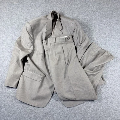 Traje Blazer Pantalones Stafford 100% Lana 2 Piezas Para Hombre 46S 40X27 Marrón *Leer* Foto 1 de 4