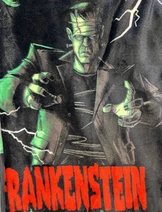 Universal Monsters Frankenstein Halloween Black Plush Throw Blanket 50" x 70" ๐ง - Picture 1 of 5