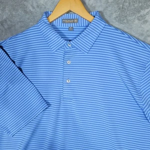 Camisa Polo Peter Millar Para Hombre XL Azul Rayas Verano Comodidad Golf Rendimiento - Imagen 1 de 9