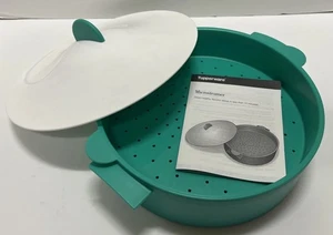Vaporera de verduras recalentable por microondas retro vintage de 9" Tupperware 3 piezas - Imagen 1 de 8