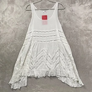 Free People Intimately Voile and Lace Trapeze Slip Dress Size S White Gray Polka - Picture 1 of 12