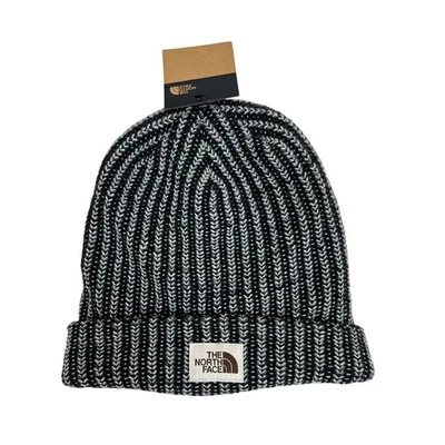 Nuevo con etiquetas Gorro tejido acanalado talla única The North Face para mujer negro blanco Foto 1 de 4