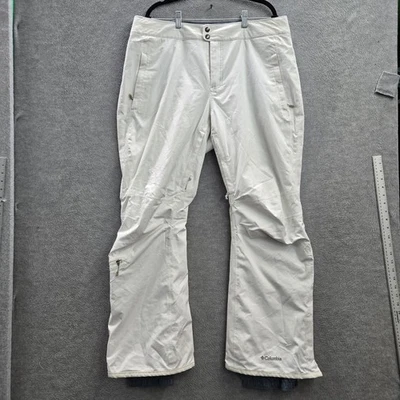 Columbia Mujer Pantalones 1X Blanco Nieve Pantalones Bugaboo Omni Tech Heat Logo LEER Foto 1 de 4