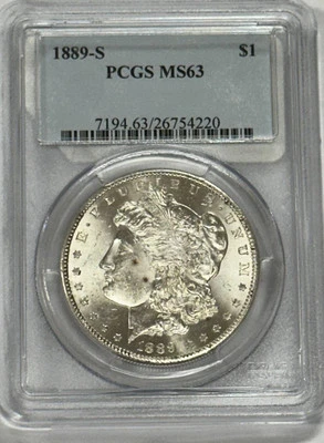 1889 S Morgan Silver Dollar PCGS MS-63 Nice Luster & Eye Appeal  - Image 1 of 3