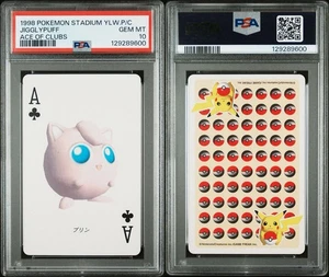 1998 POKEMON STADIUM YELLOW VERSION PLAYING CARDS JIGGLYPUFF ACE OF CLUBS PSA 10 - Picture 1 of 3