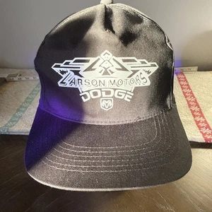 Vintage Dodge Black SnapBack Trucker Hat Larson Motors Graphics  - Picture 1 of 9