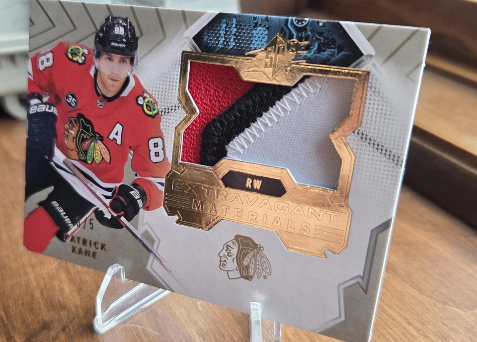Parche de materiales extravagantes 2021-22 Upper Deck SPX Patrick Kane EM-PK 3/5 🔥🔥🐸 Foto 1 de 4