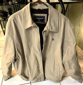 US Polo Assn. Jacket 2XL Mens Full Zip Bomber Khaki Softshell - Picture 1 of 5